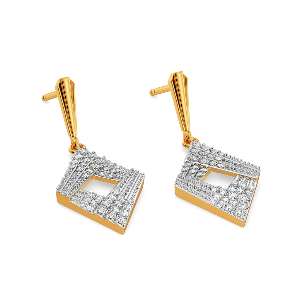 Pretty Pleats Diamond Earrings