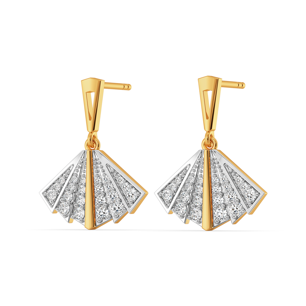 Dramatic Pleats Diamond Earrings