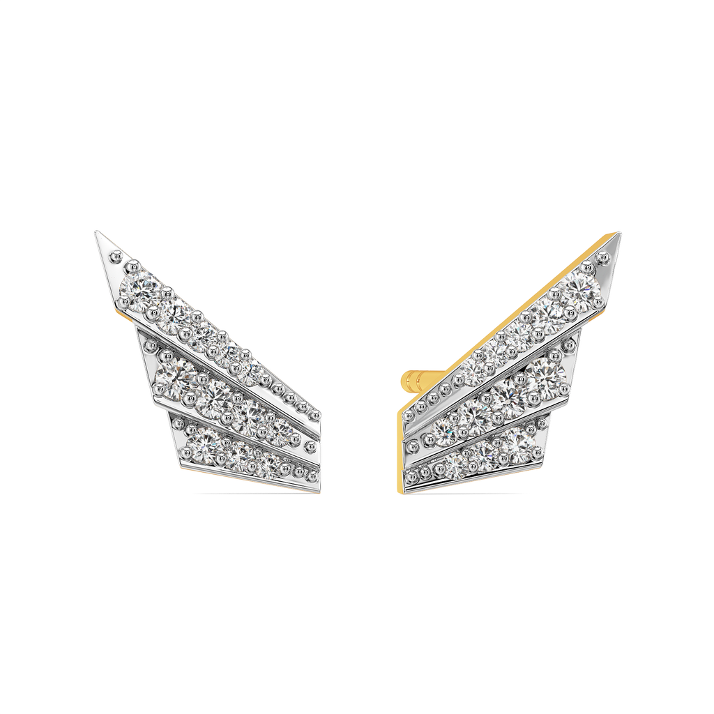 Folded Elegance Diamond Earrings