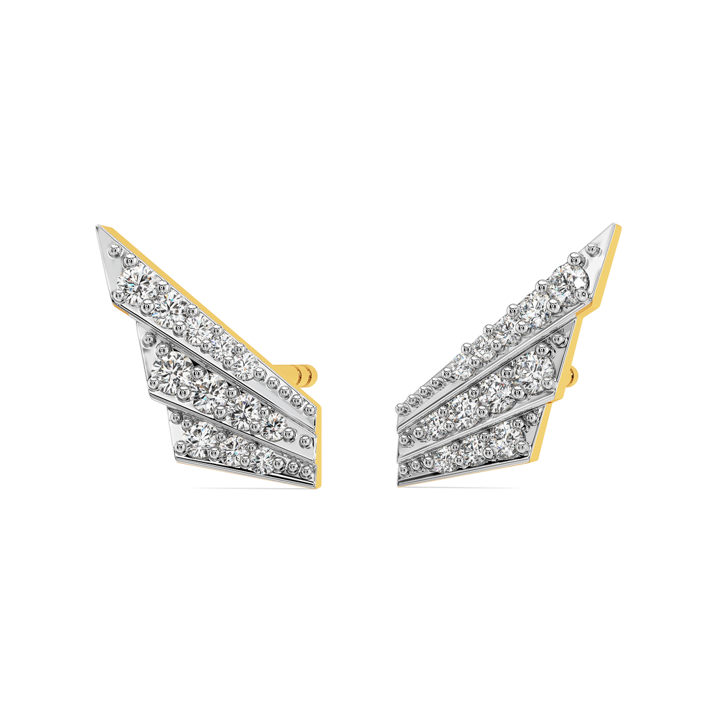Folded Elegance Diamond Earrings