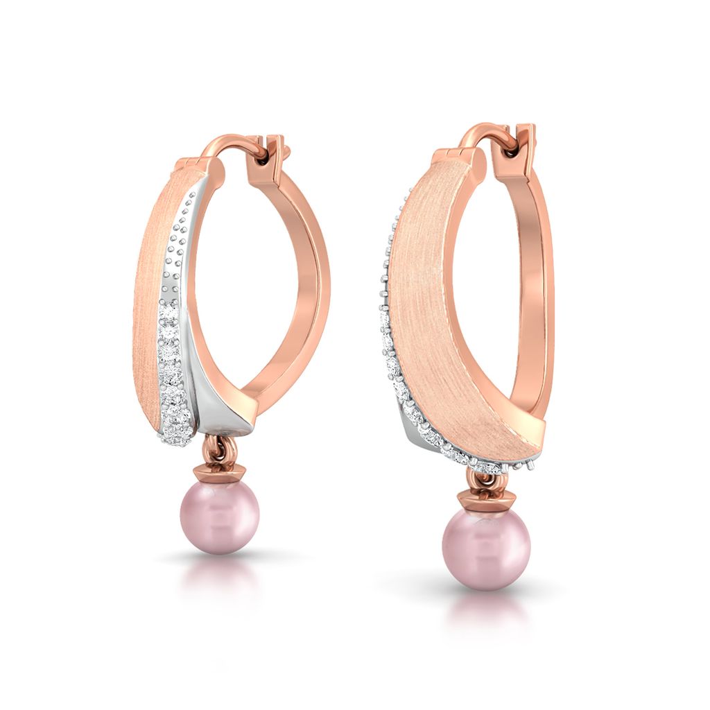 Pearly pink Diamond Earrings