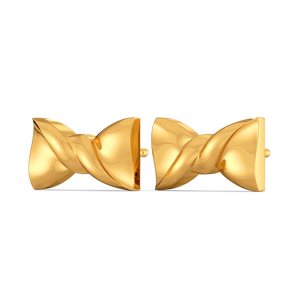 Bow Bends Gold Earrings