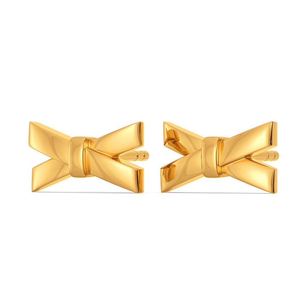 Bow Buckles Gold Earrings