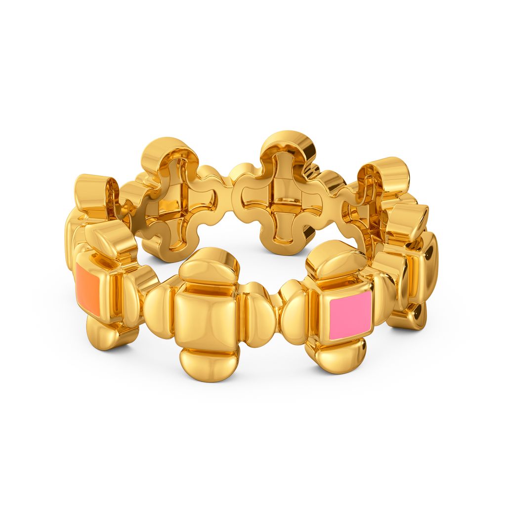 Dramatic Patterns Gold Rings alternate view 3