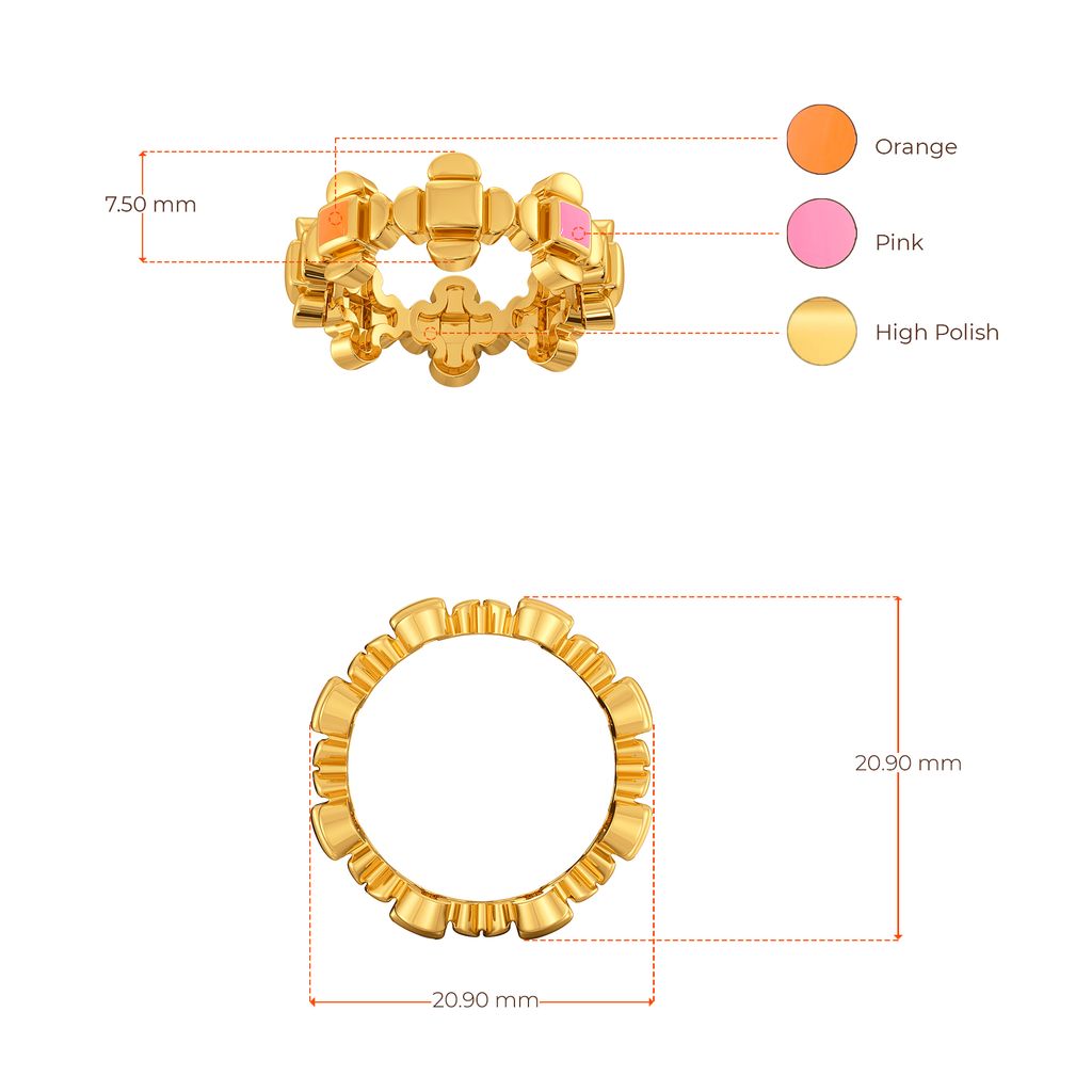 Dramatic Patterns Gold Rings image