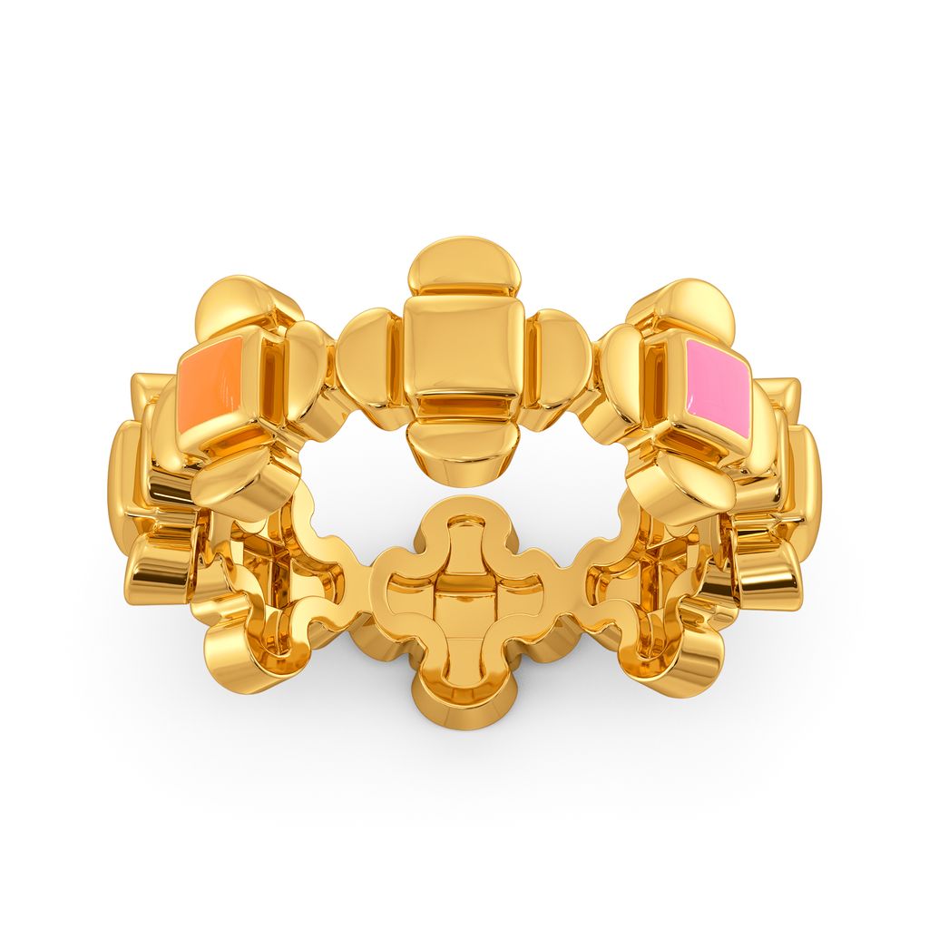 Dramatic Patterns Gold Rings alternate view 2