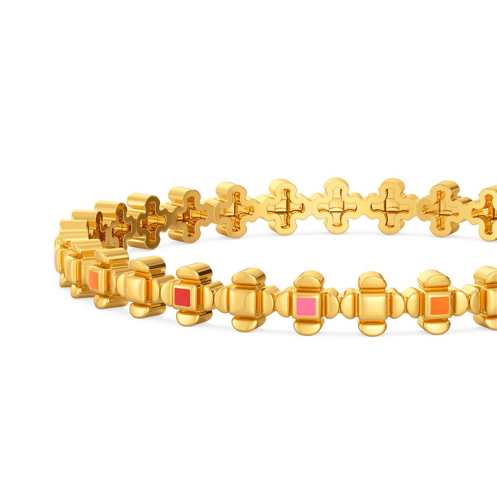 Dramatic Patterns Gold Bangles