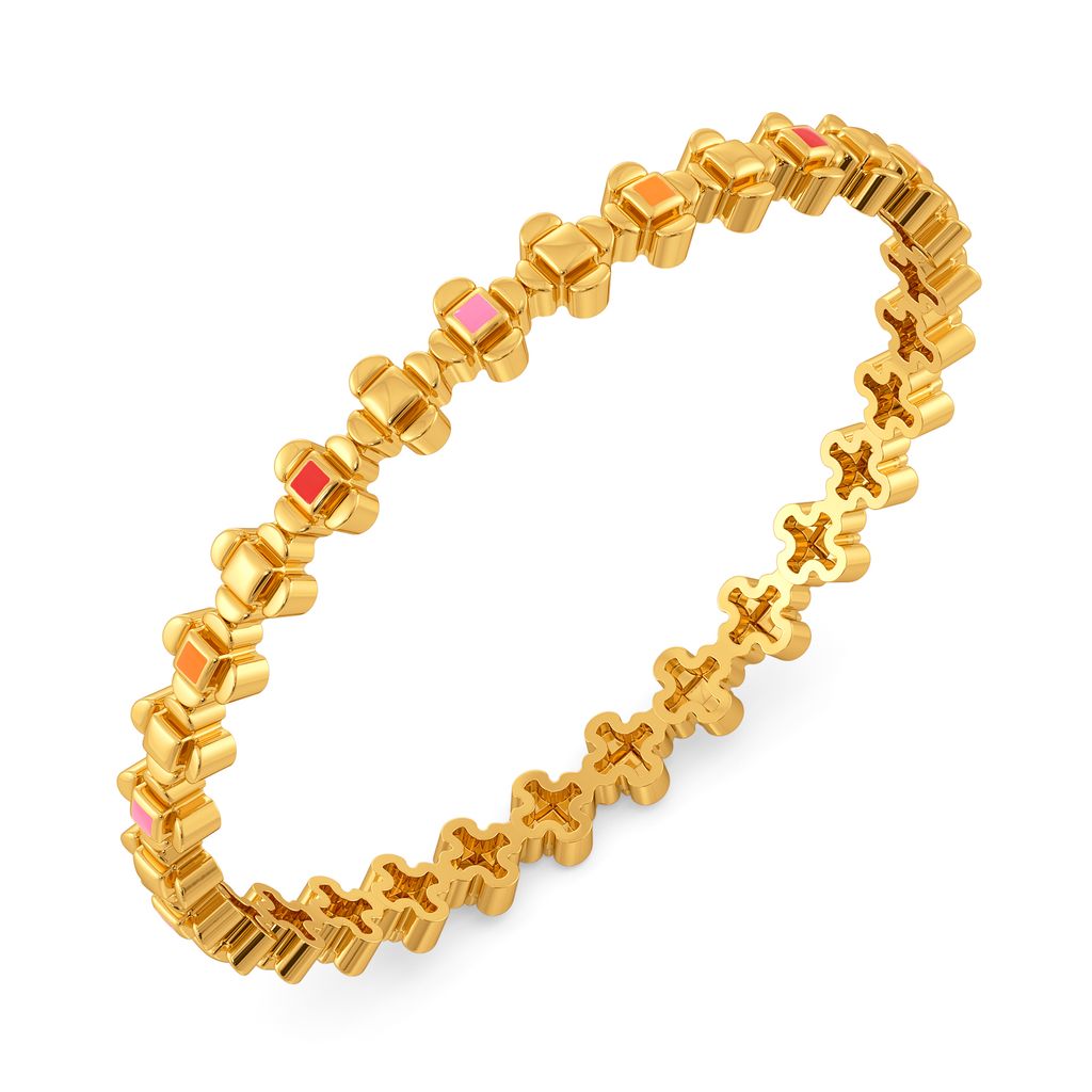 Dramatic Patterns Gold Bangles