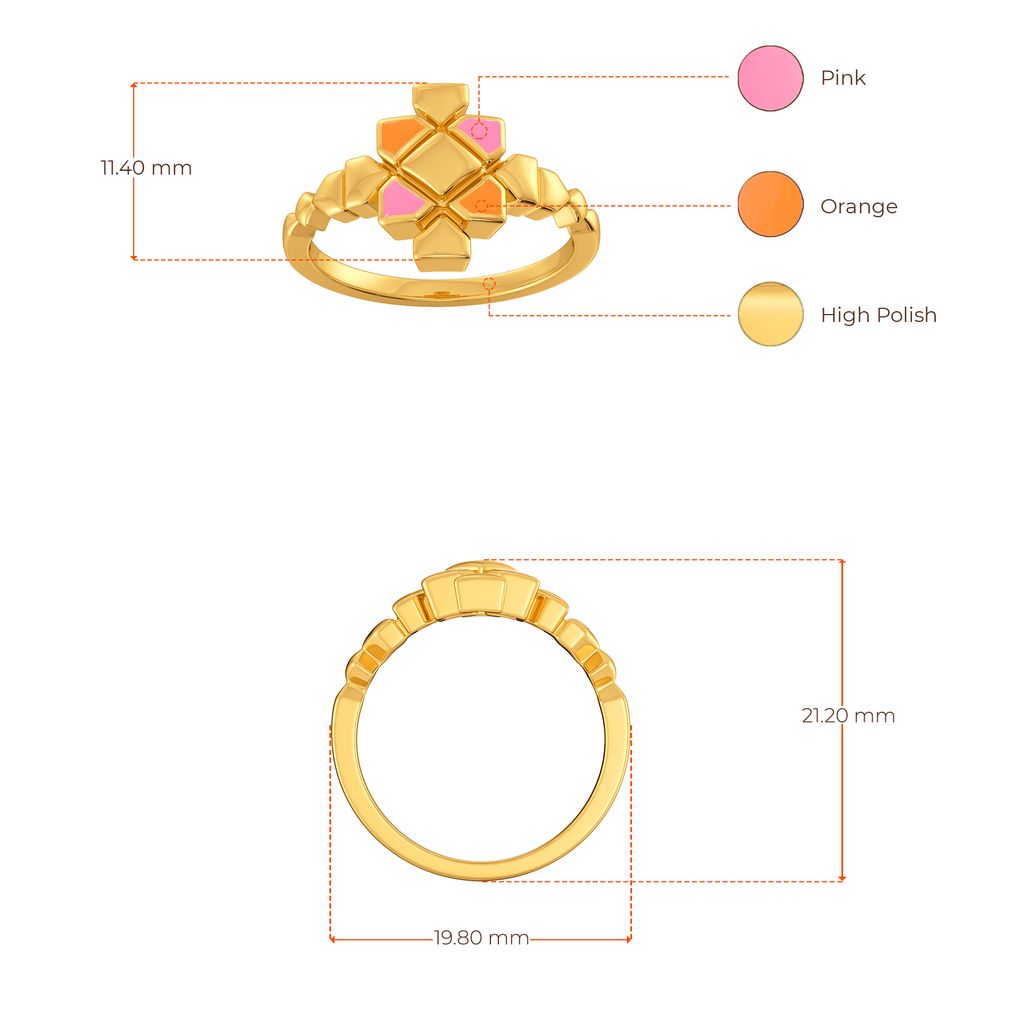 Pattern Positive Gold Rings image