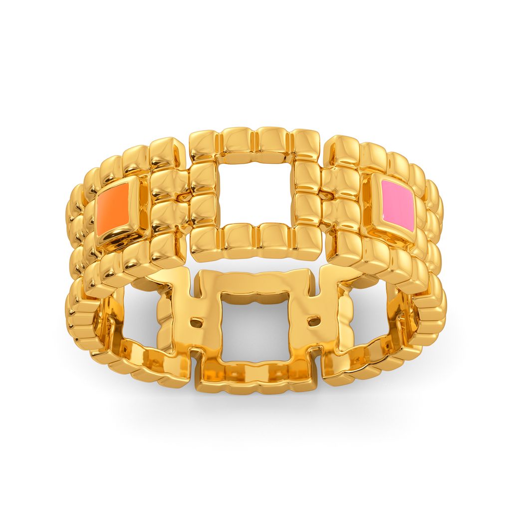 Bold N Digital Gold Rings alternate view 2