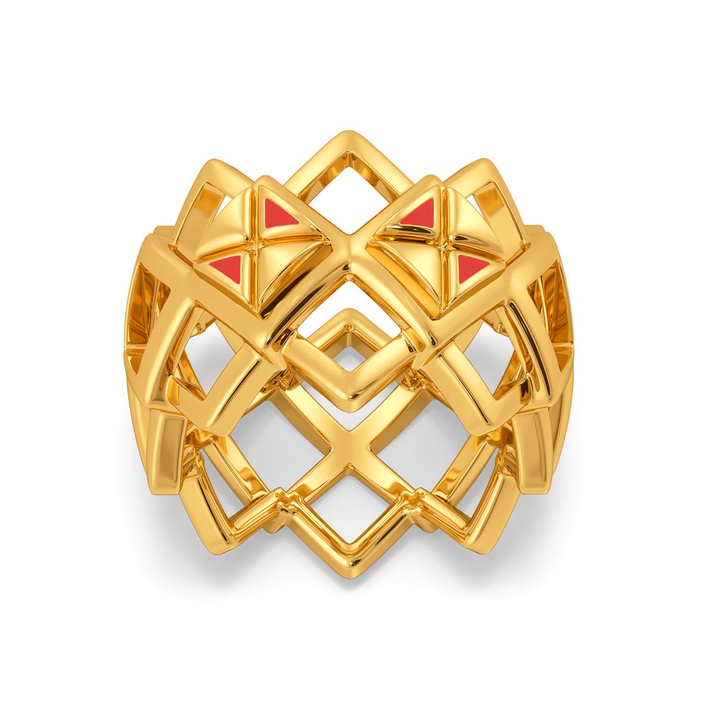 Grid Drama Gold Rings alternate view 2