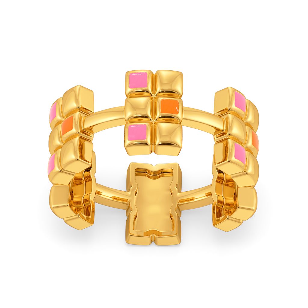 Edgy Abstracts Gold Rings alternate view 2