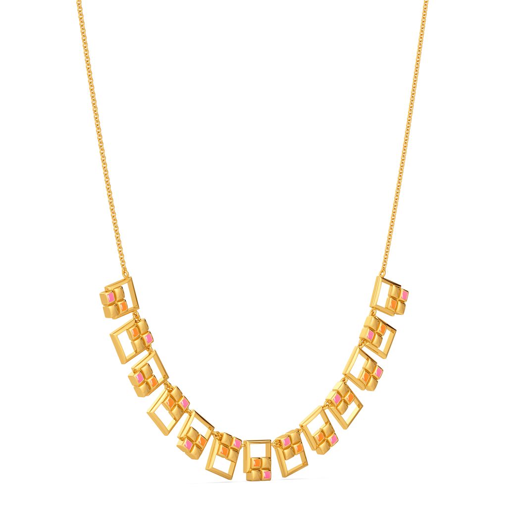 Playful Pixels Gold Necklaces