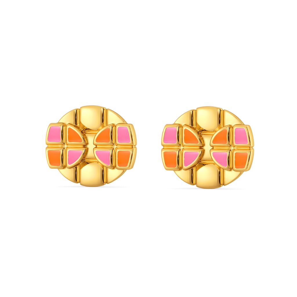 Digital Drama Gold Earrings