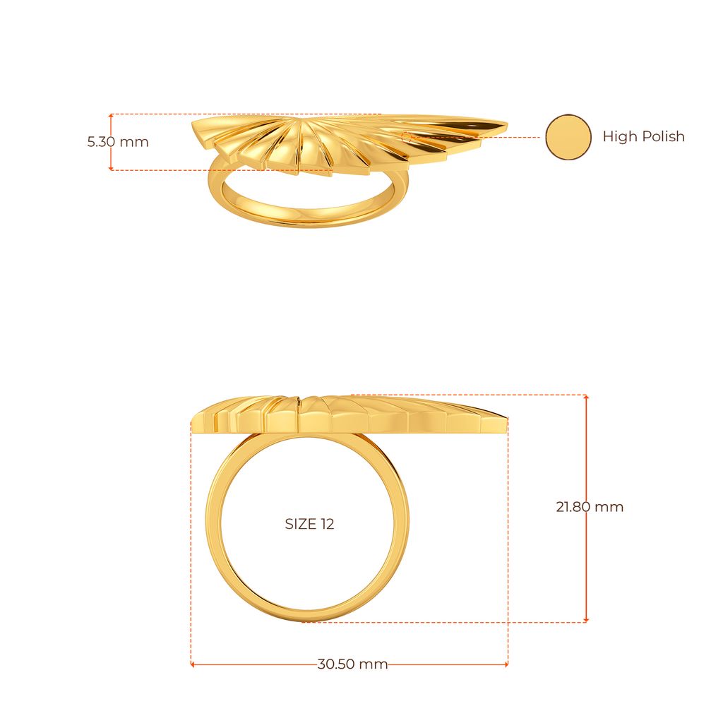 Fan of Pleats Gold Rings image