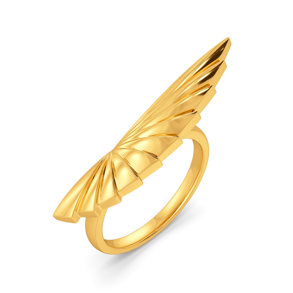 Fan of Pleats Gold Rings
