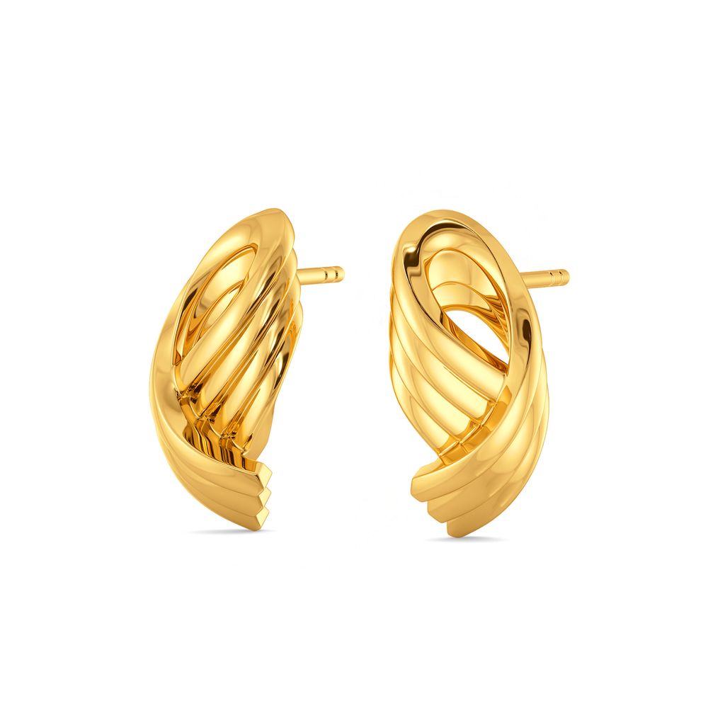 Twirl Tale Gold Earrings