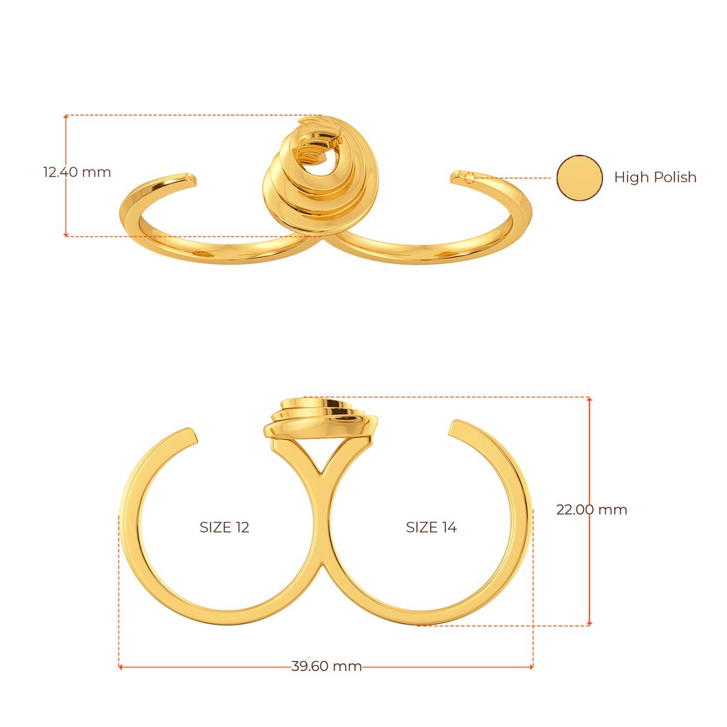 Sharp Swirls Gold Rings image