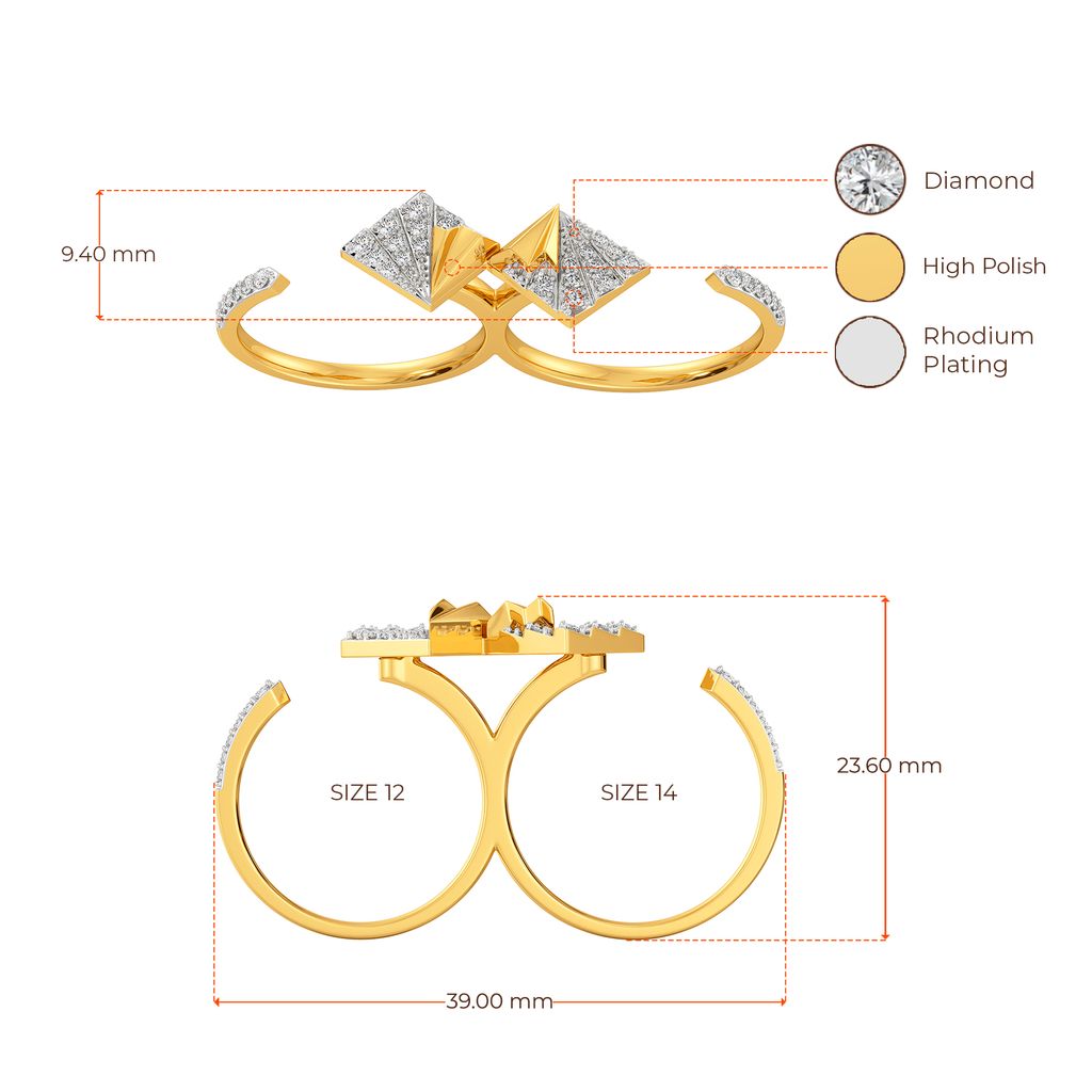 Majestic Folds Diamond Rings image