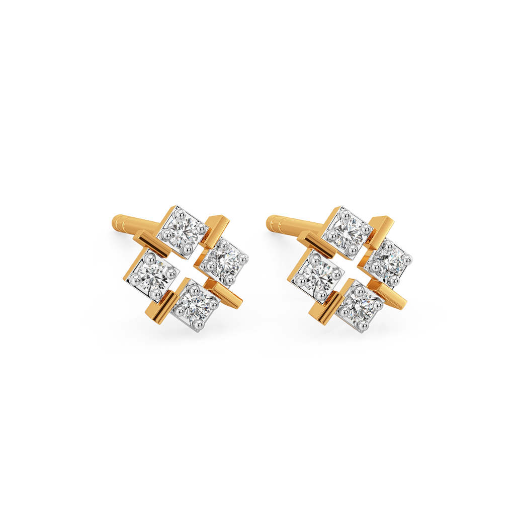 Play the Plaid Game Diamond Earrings