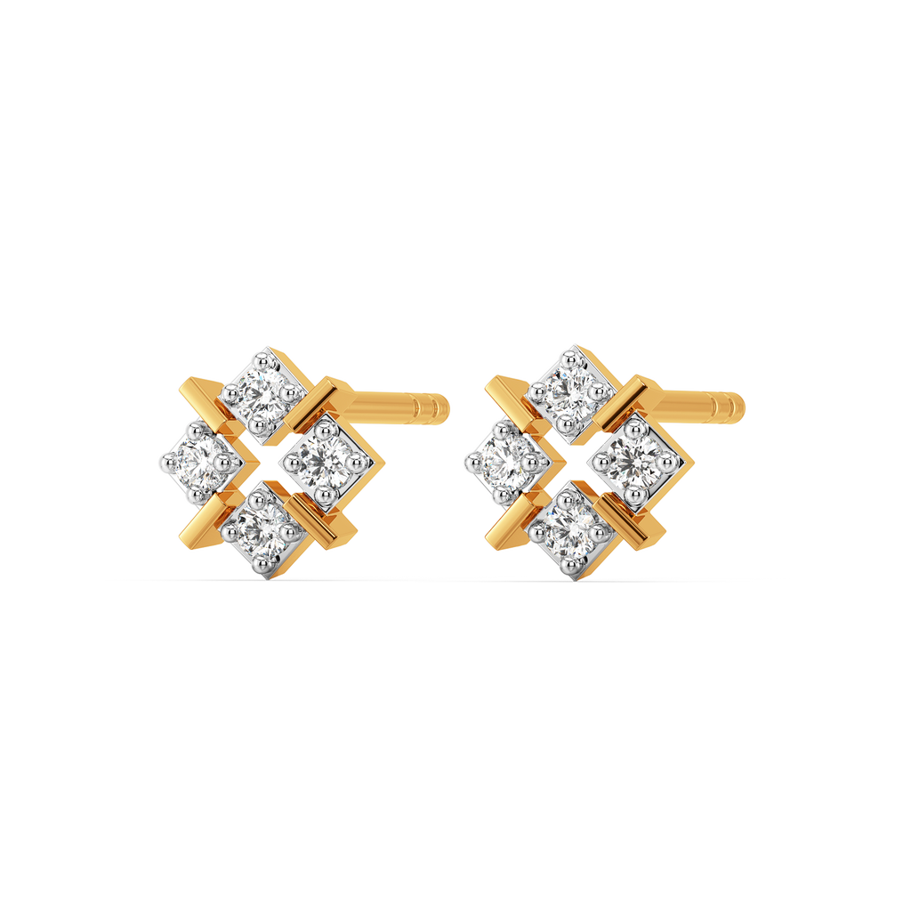 Play the Plaid Game Diamond Earrings