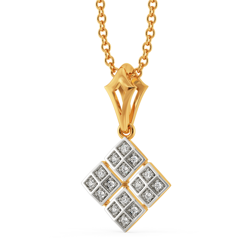 Plaid Unraveled Diamond Pendants