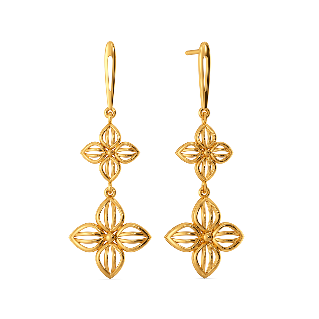 Woven Whispers Gold Earrings