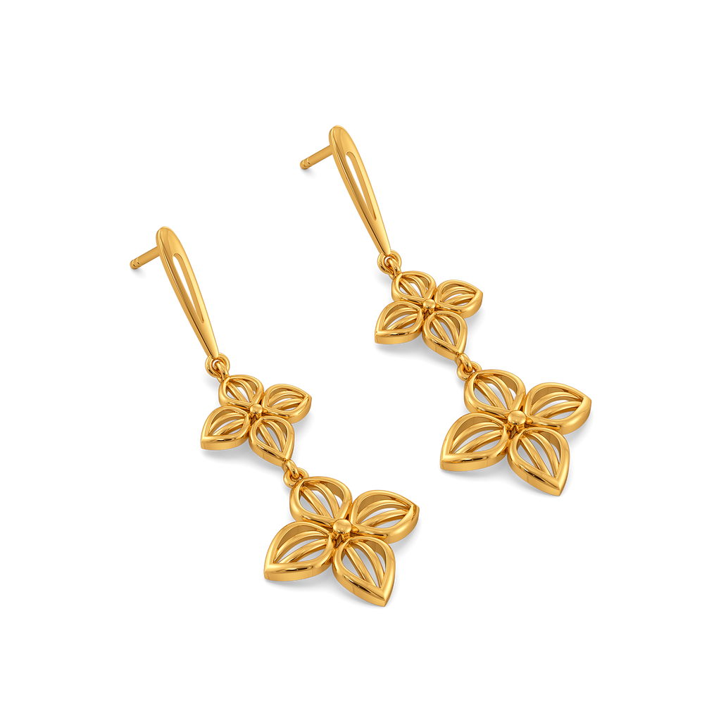 Woven Whispers Gold Earrings