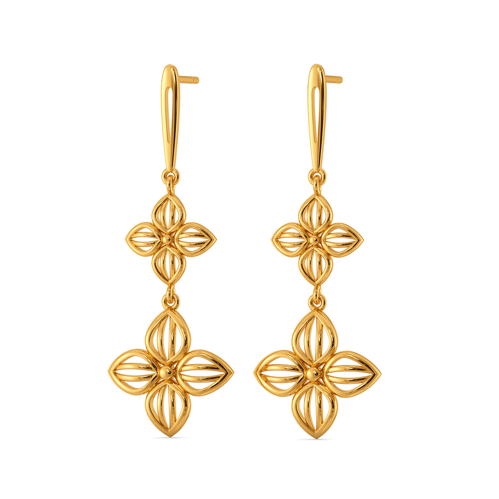 Woven Whispers Gold Earrings
