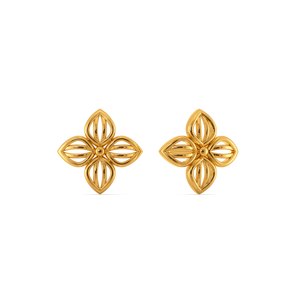 Woven Whispers Gold Earrings