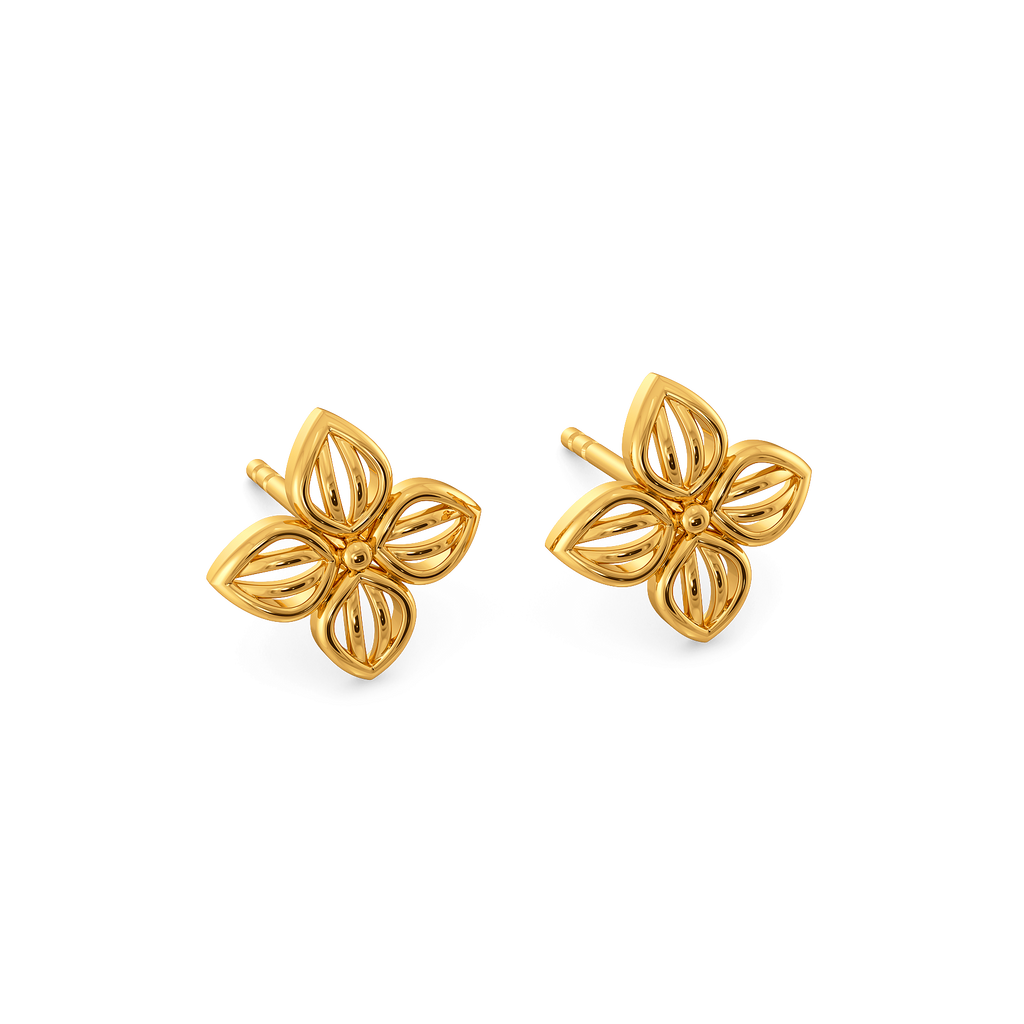 Woven Whispers Gold Earrings