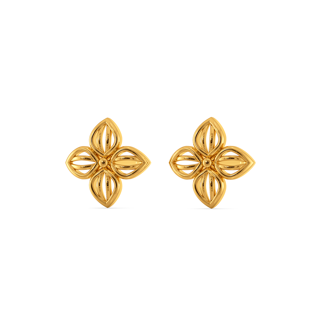 Woven Whispers Gold Earrings