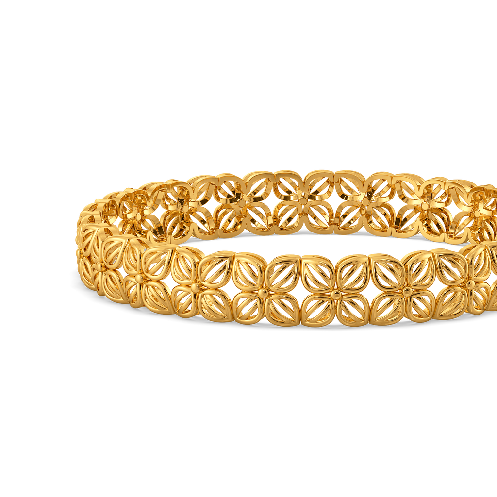 Woven Whispers Gold Bangles