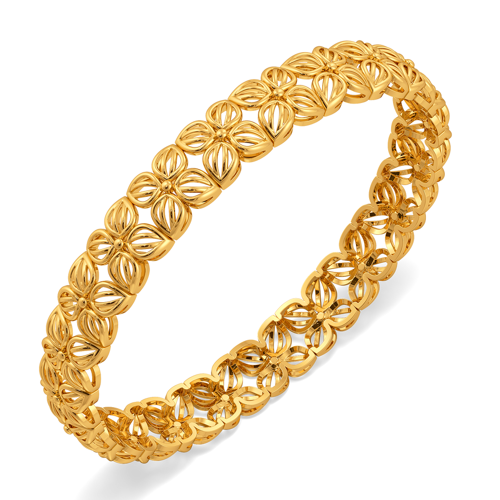 Woven Whispers Gold Bangles
