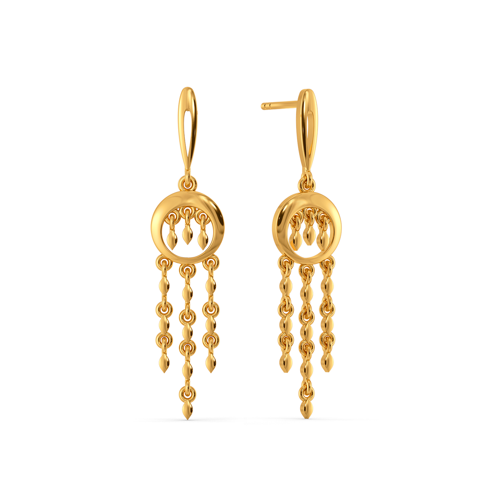 Fringe Tilt Gold Earrings