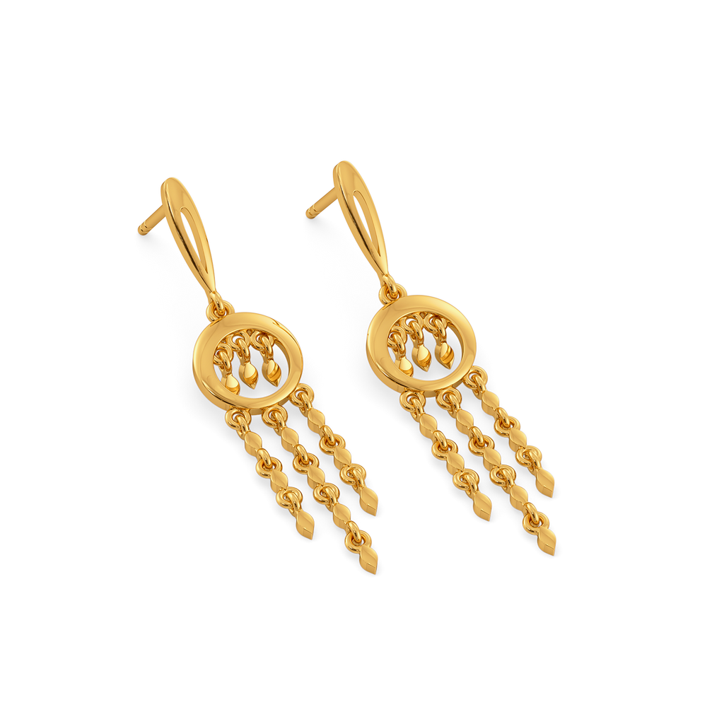 Fringe Tilt Gold Earrings