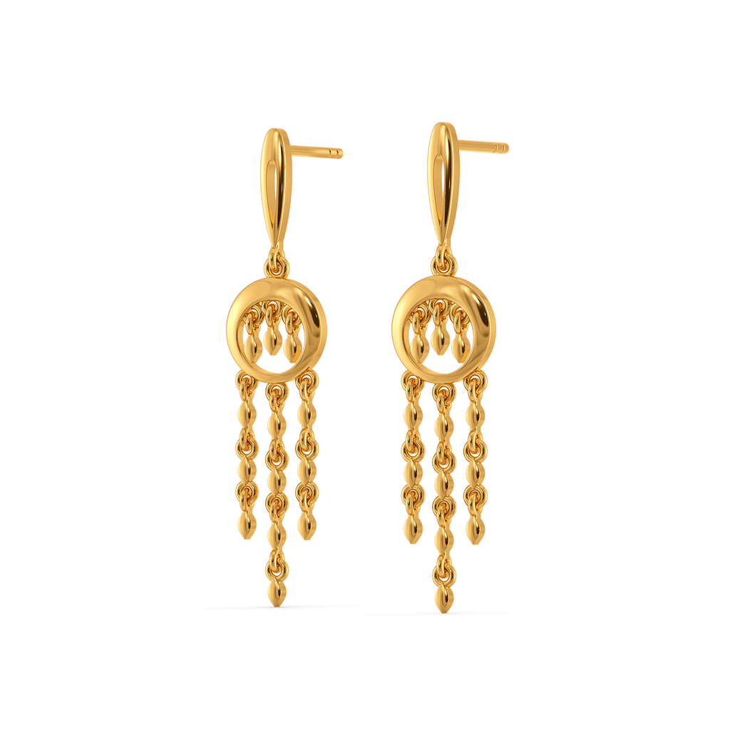 Fringe Tilt Gold Earrings