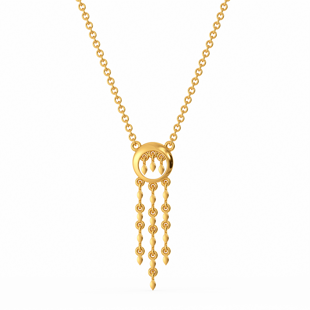 Fringe Tilt Gold Necklaces