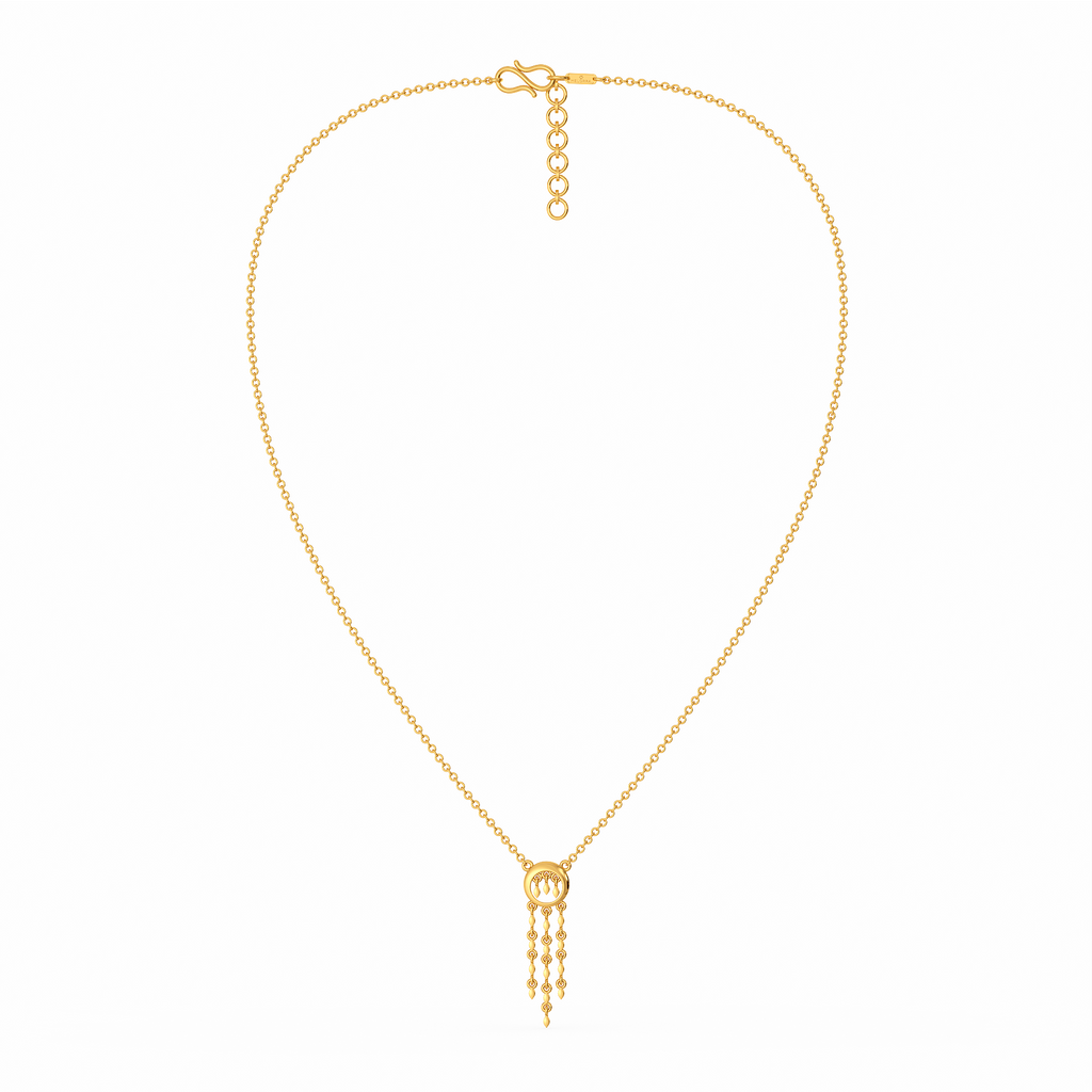 Fringe Tilt Gold Necklaces