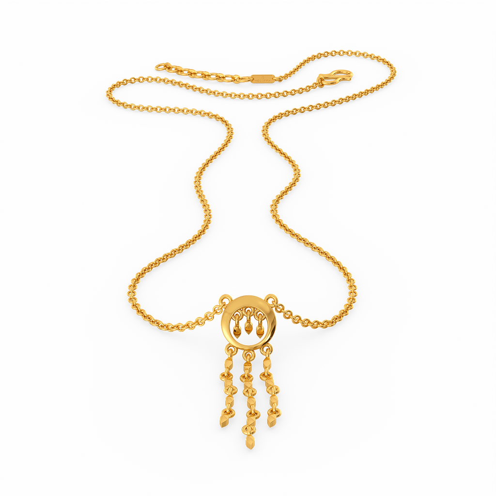Fringe Tilt Gold Necklaces