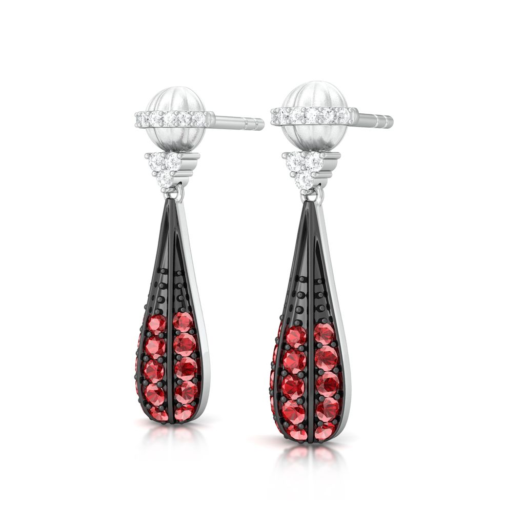Red Dazzle Diamond Earrings