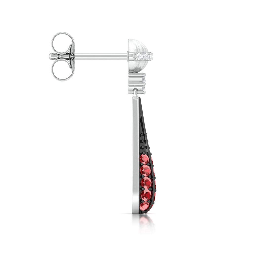 Red Dazzle Diamond Earrings