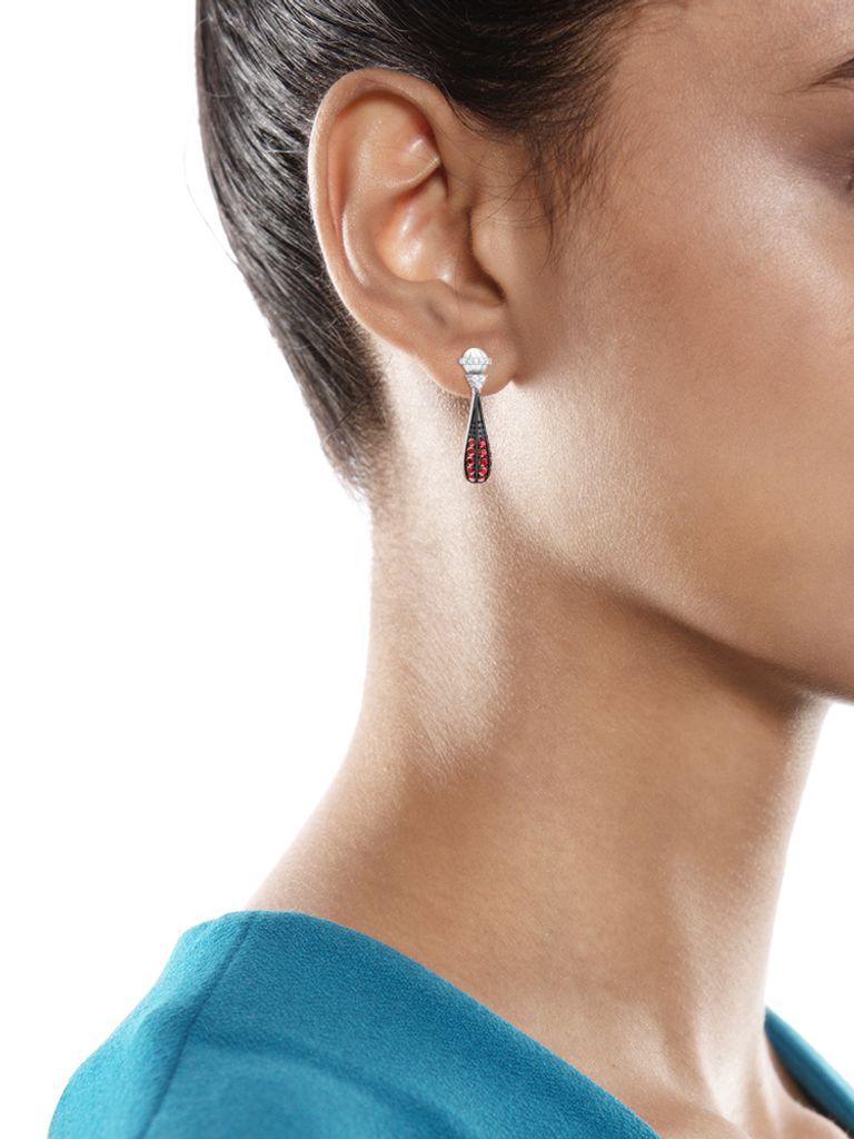 Red Dazzle Diamond Earrings