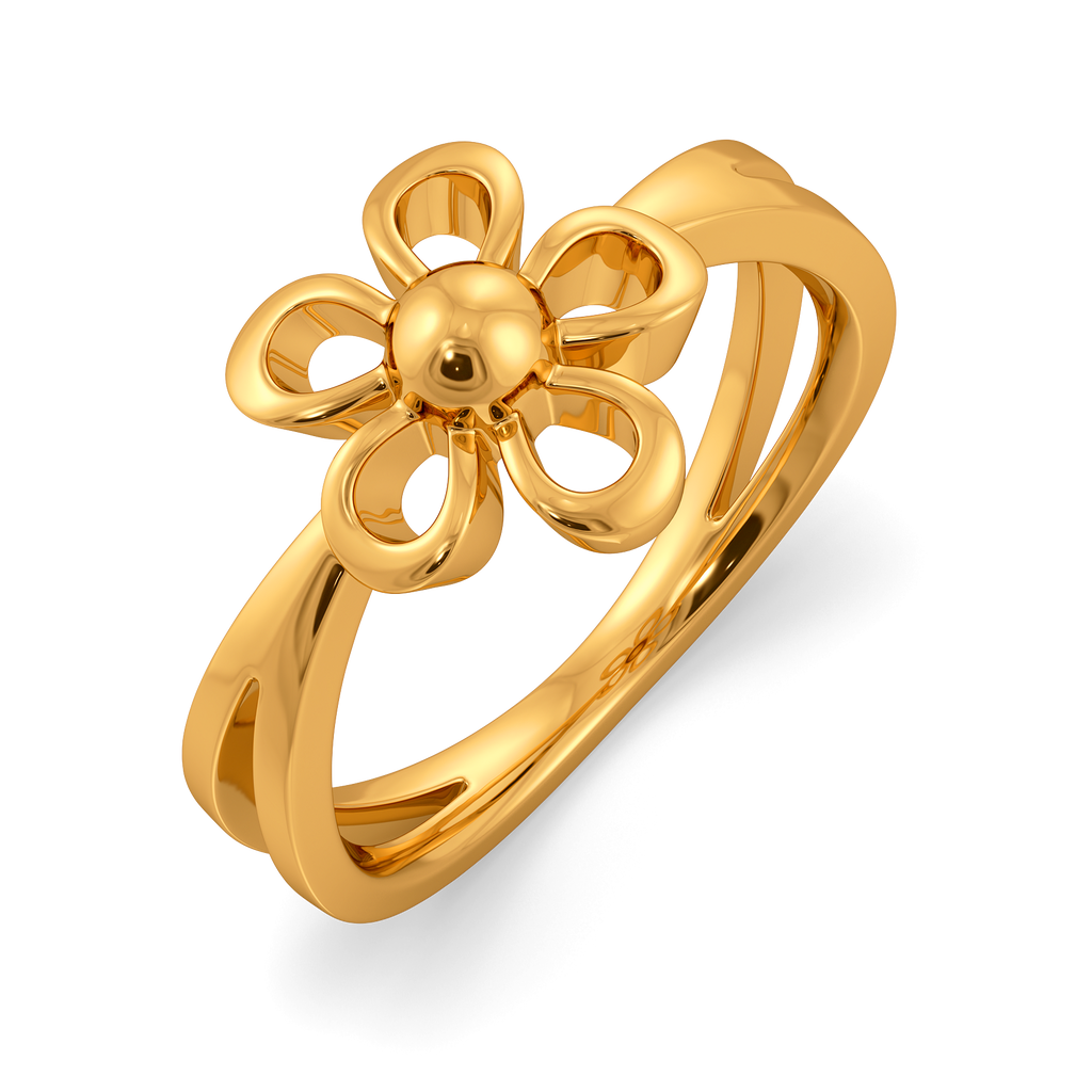 Golden Petals Gold Rings