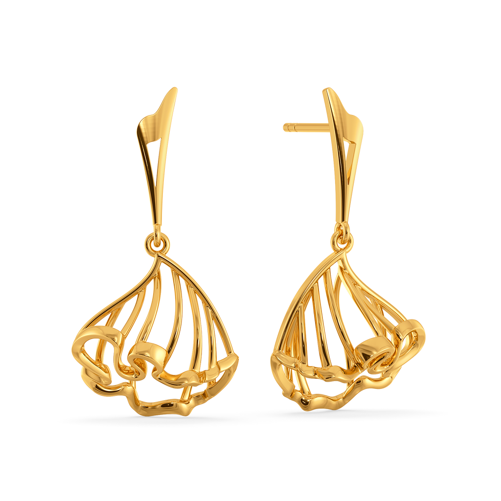 Romantic Ruffles Gold Earrings
