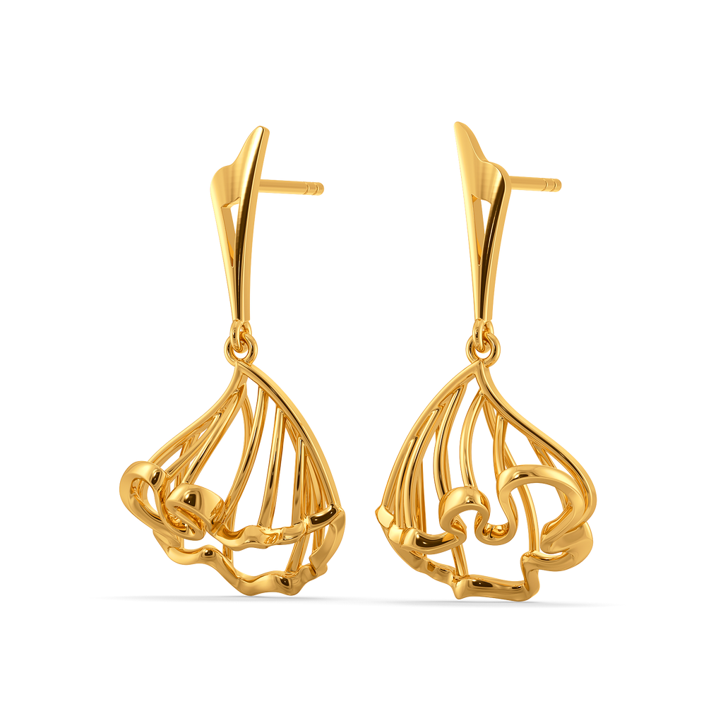 Romantic Ruffles Gold Earrings