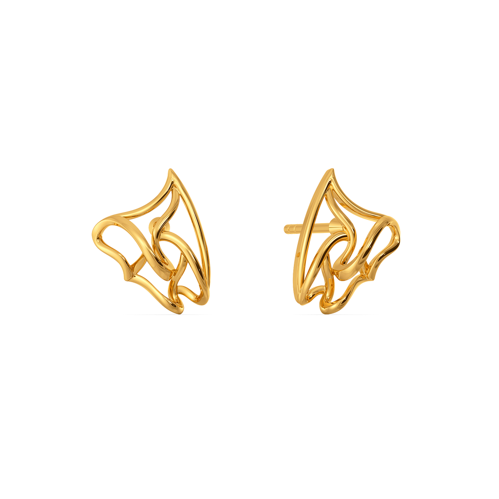 Romantic Ruffles Gold Earrings