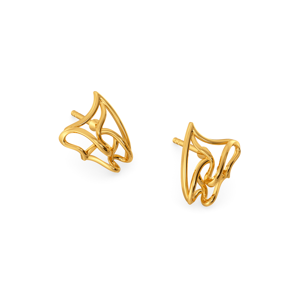 Romantic Ruffles Gold Earrings