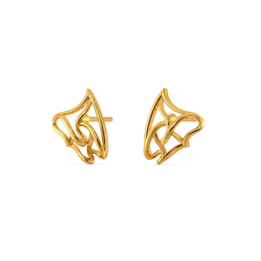 Romantic Ruffles Gold Earrings