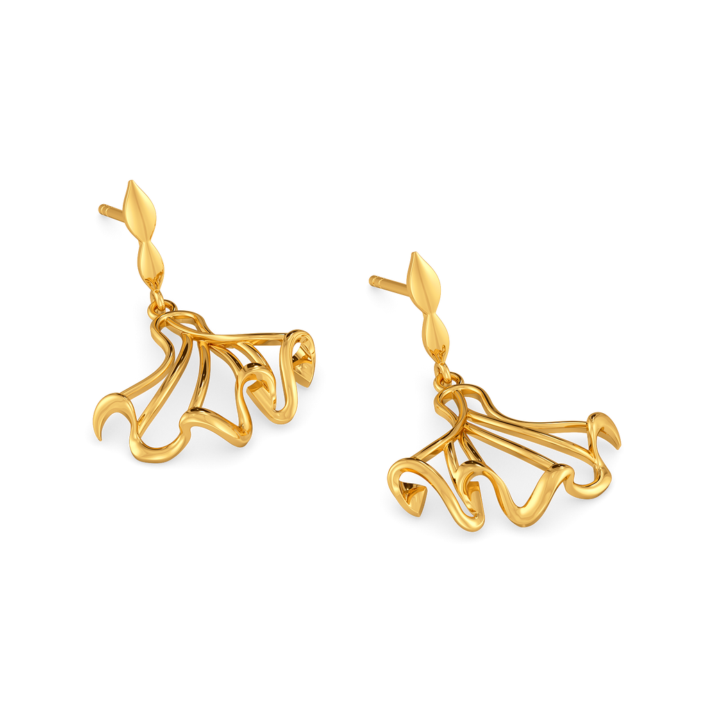 Ruffles and Romance Gold Earrings